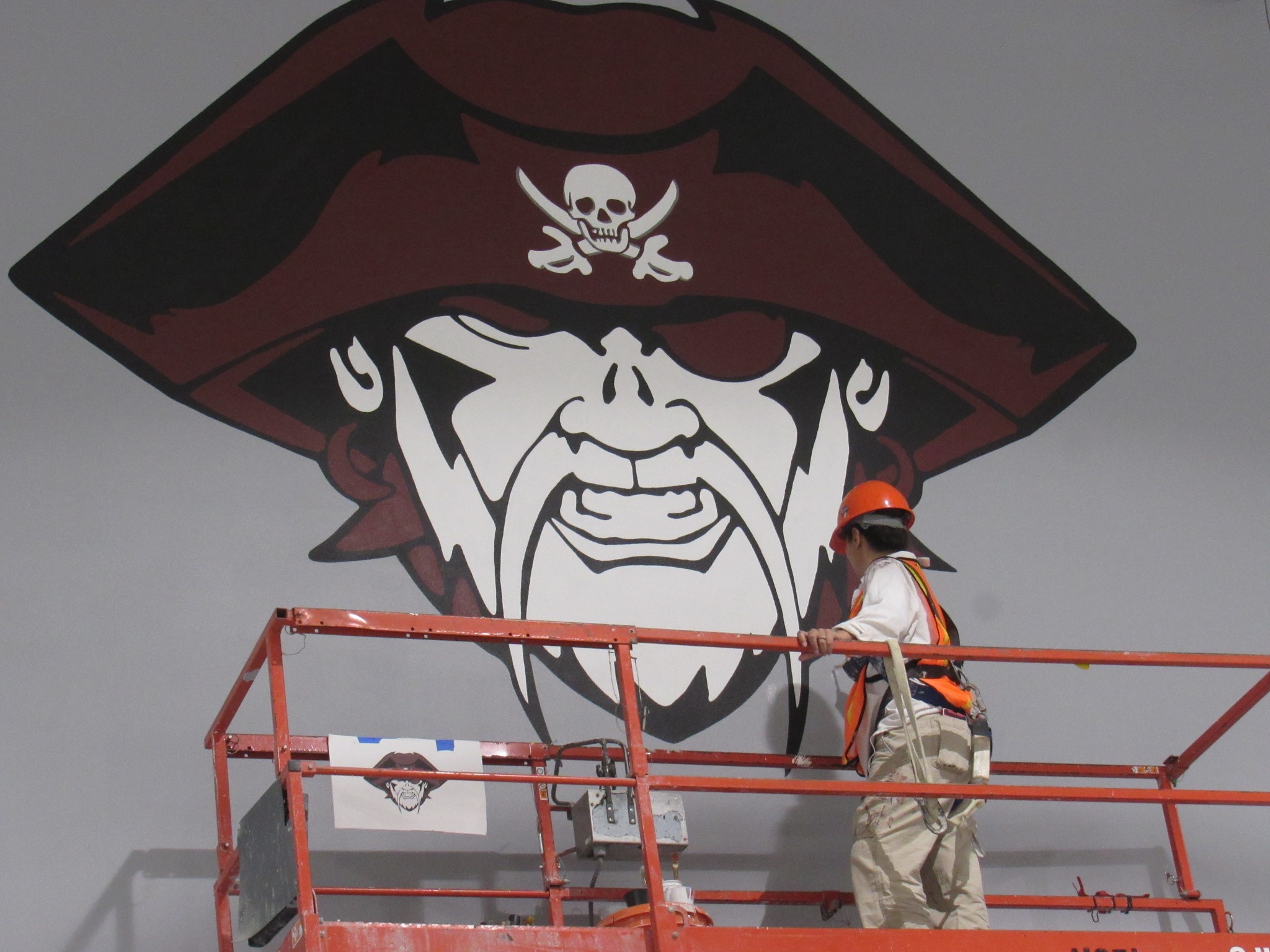 Murals we painted for the London Pirates in the School Gymnasium in Corpus Christi, Texas.