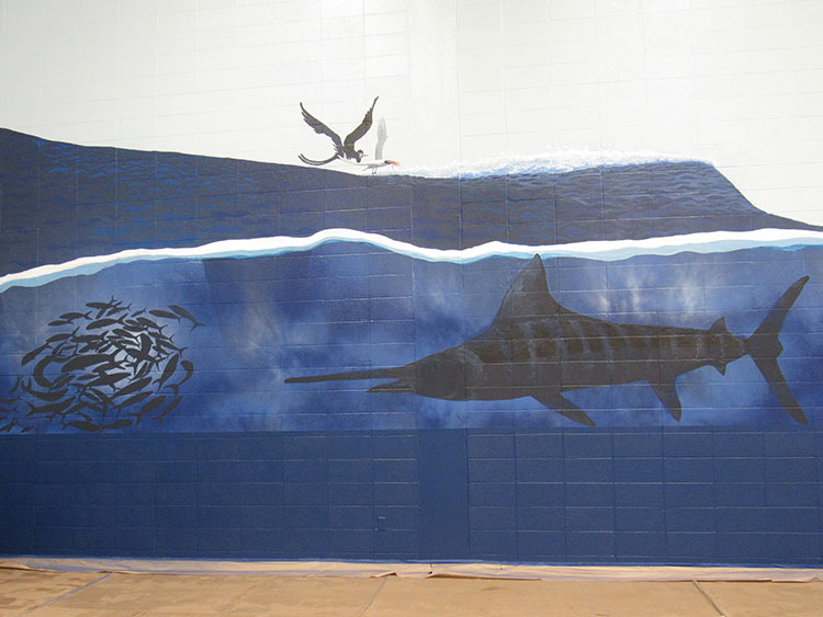 Port Aransas Fighting Marlin's Doyle Marek High School Gymnasium  Mural