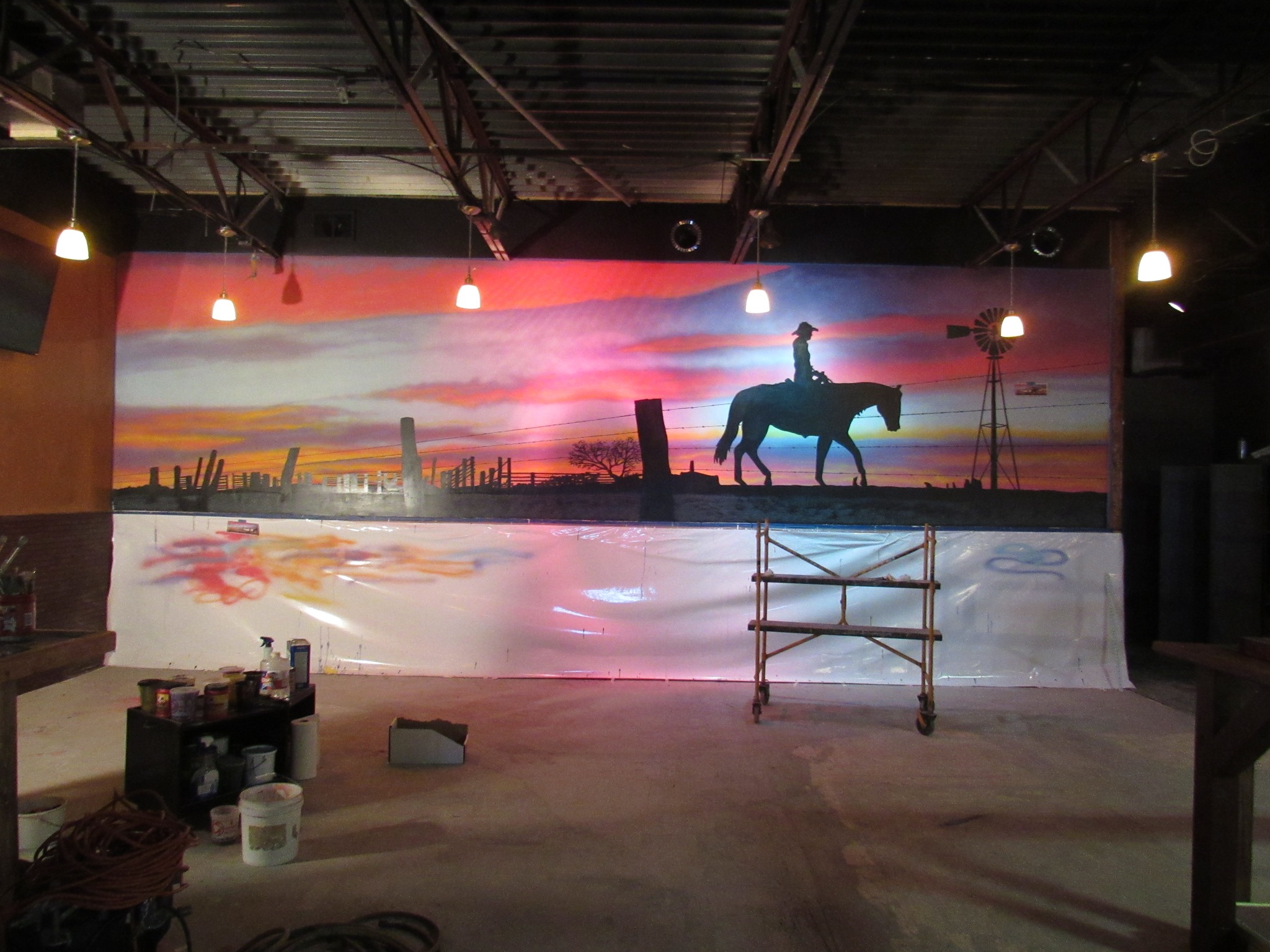 Mural painted for the Sunset Rodeo in Corpus Christi, Texas.